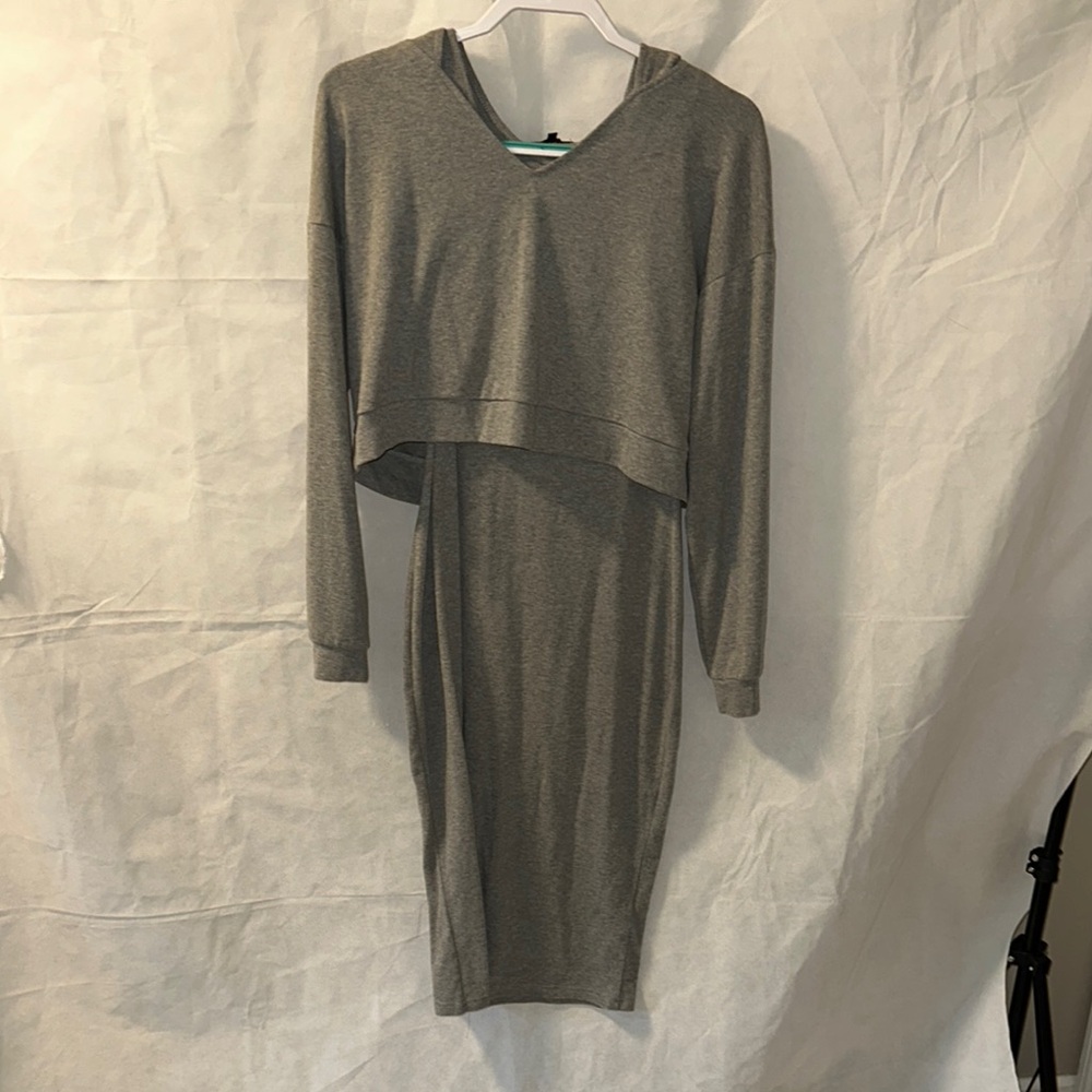 Gray Hooded Dress